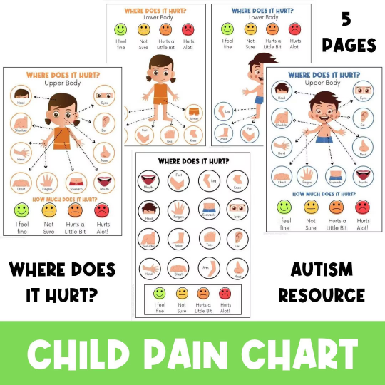 Pain Chart For Kids  Download Free Printables