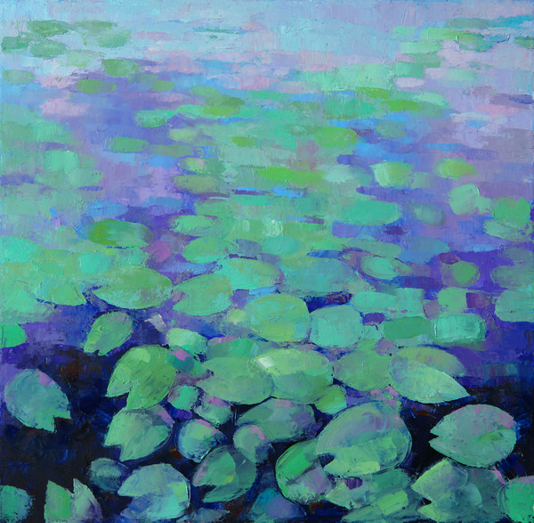 water lillies impasto art oil painting.jpg