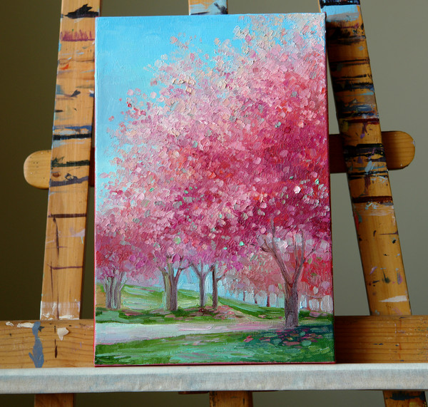 blossom pink trees oil painting impasto.jpg
