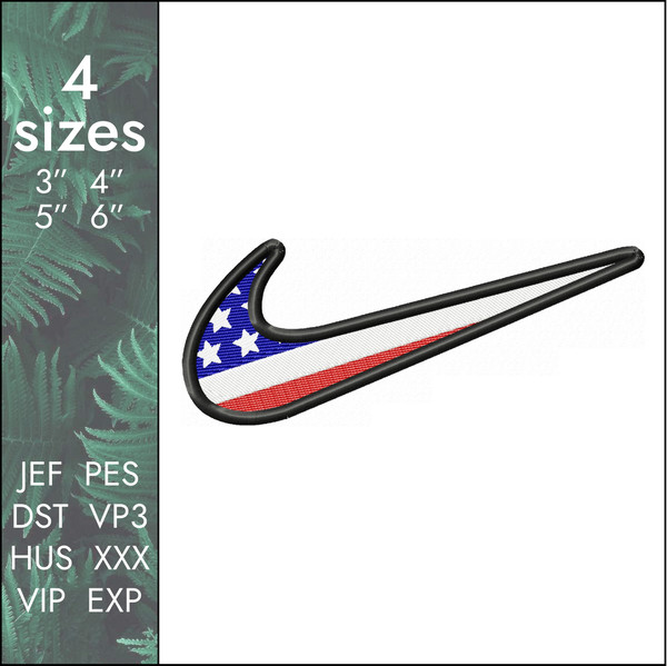 Nike USA flag embroidery design