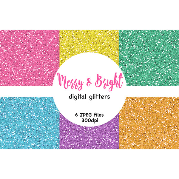 Bright sparkle digital glitters for crafting, planner stickers and Christmas cards. Textures of pink, yellow, green, blue, purple, orange colors for crafting.