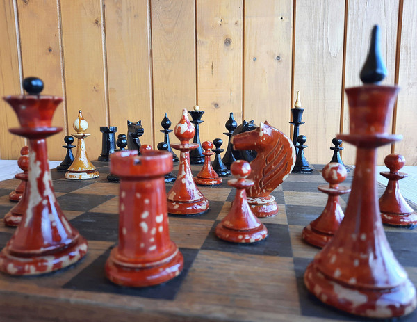 antique russian chess set 1951