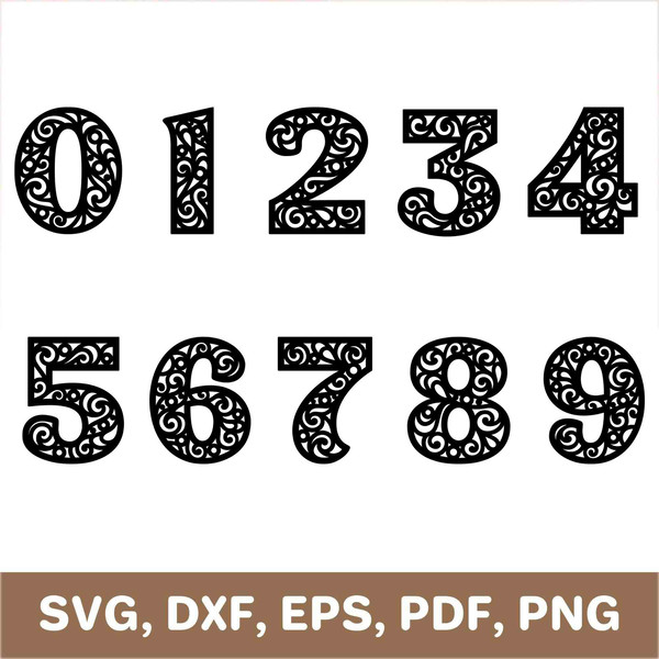 Numbers svg, number svg, numbers template, numbers dxf, numb - Inspire ...