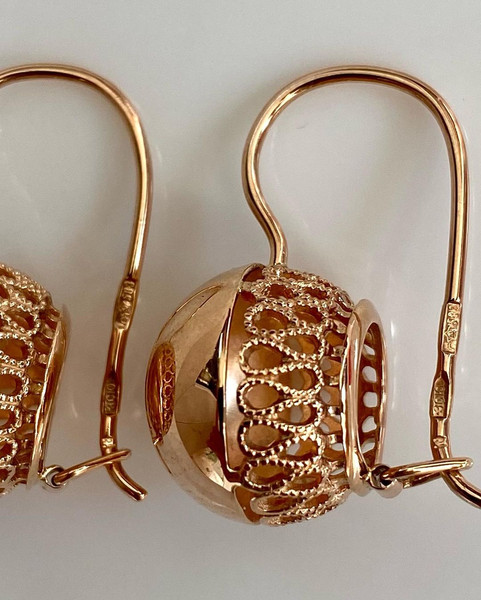 soviet earrings balls