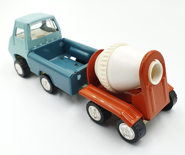7 Vintage USSR Tin Toy Car Truck mixer with trailer 1980s.jpg