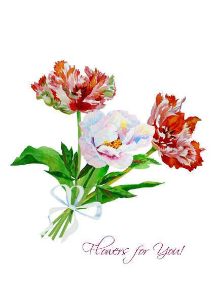 Poster Bouquet with pink white peony and tulips 2-05 A4 size_1.JPG