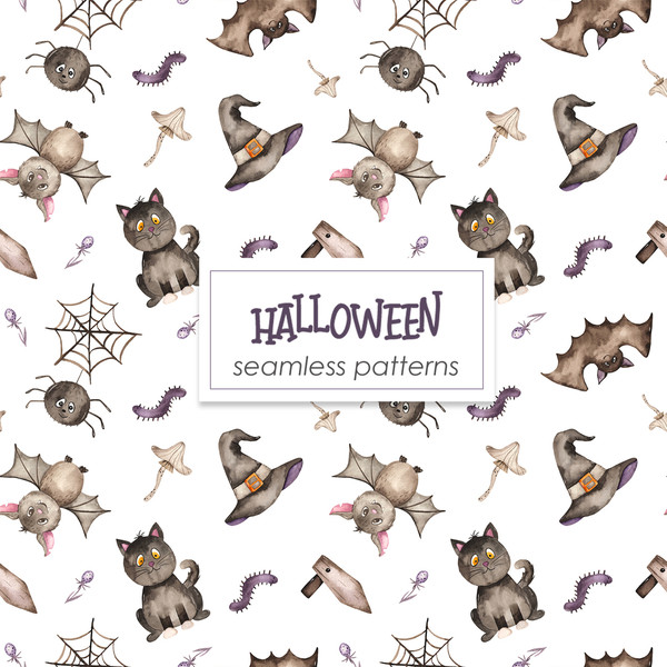 3-1 Halloween collection watercolor seamless patterns.jpg