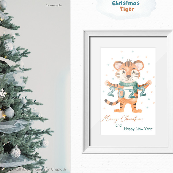 4-1 Watercolor christmas tigers premade cards.jpg
