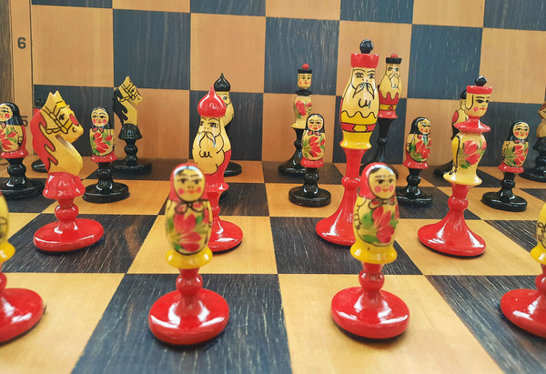russian kids chess pieces matryoshkas