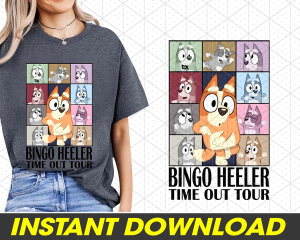 Bingo Heeler Time Out Tour PNG, Bluey And Bingo, Bluey Family PNG, Bluey Friends Png, PNG Digital Download.jpg