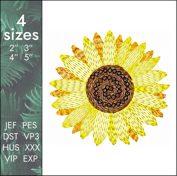 sunflower machine embroidery design