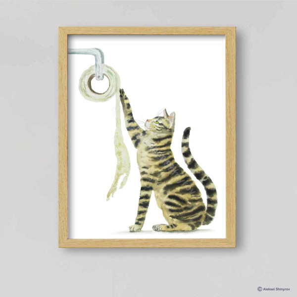 Tabby Cat Print Cat Decor Cat Art Home Wall-142-1.jpg