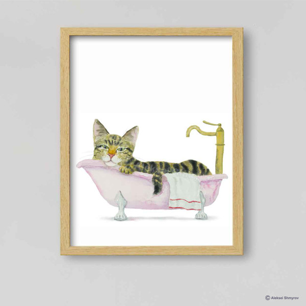 Tabby Cat Print Cat Decor Cat Art Home Wall-153-1.jpg