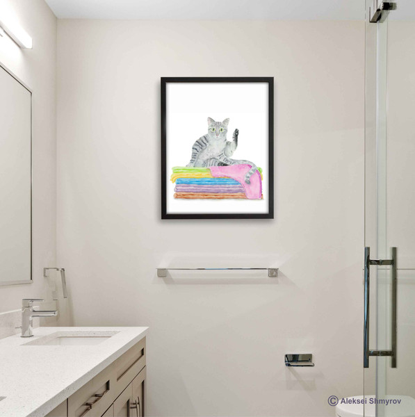 Tabby Cat Print Cat Decor Cat Art Home Wall-164.jpg