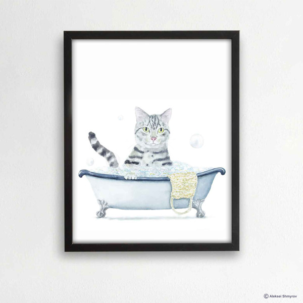 Tabby Cat Print Cat Decor Cat Art Home Wall-166-1.jpg