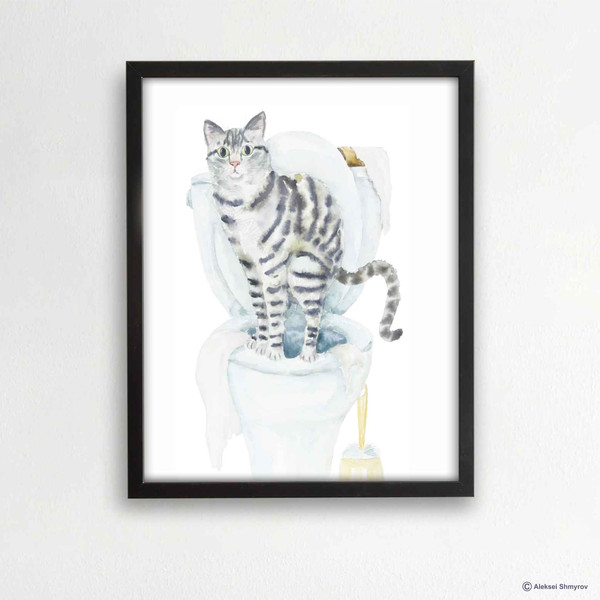 Tabby Cat Print Cat Decor Cat Art Home Wall-169-1.jpg