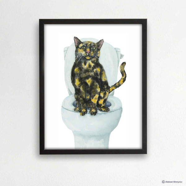 Tortoiseshell Cat Print Cat Decor Cat Art Home Wall-112-1.jpg