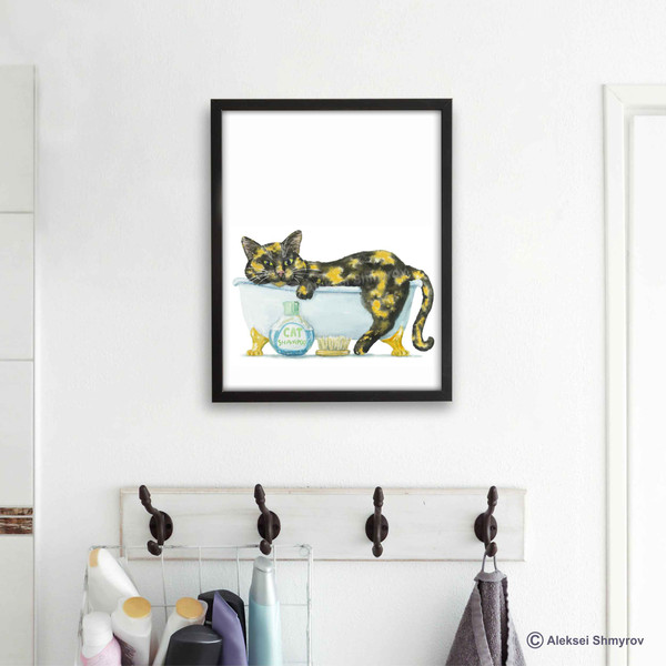 Tortoiseshell Cat Print Cat Decor Cat Art Home Wall-115.jpg
