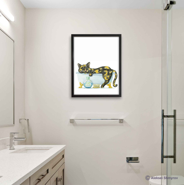 Tortoiseshell Cat Print Cat Decor Cat Art Home Wall-116.jpg