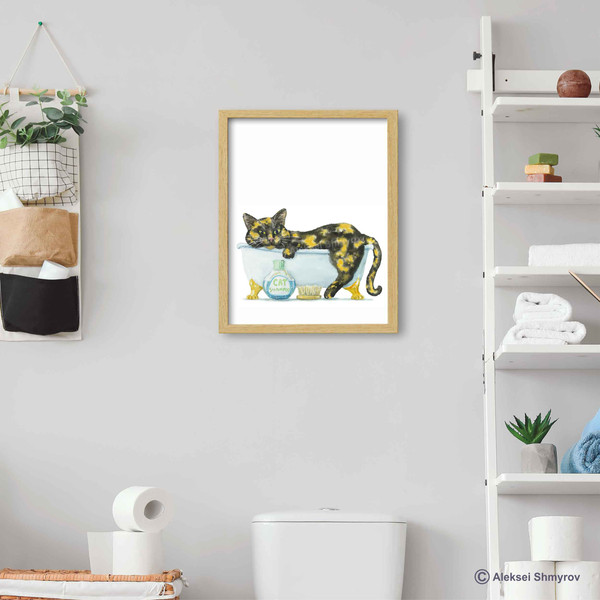 Tortoiseshell Cat Print Cat Decor Cat Art Home Wall-117.jpg