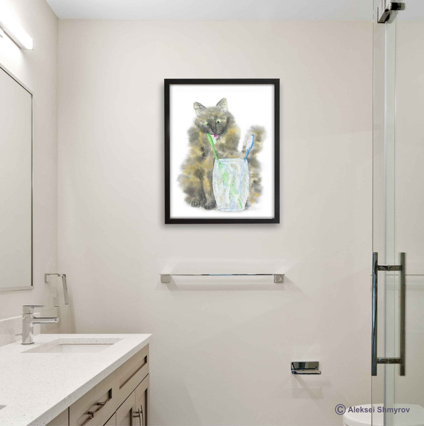 Tortoiseshell Cat Print Cat Decor Cat Art Home Wall-122.jpg