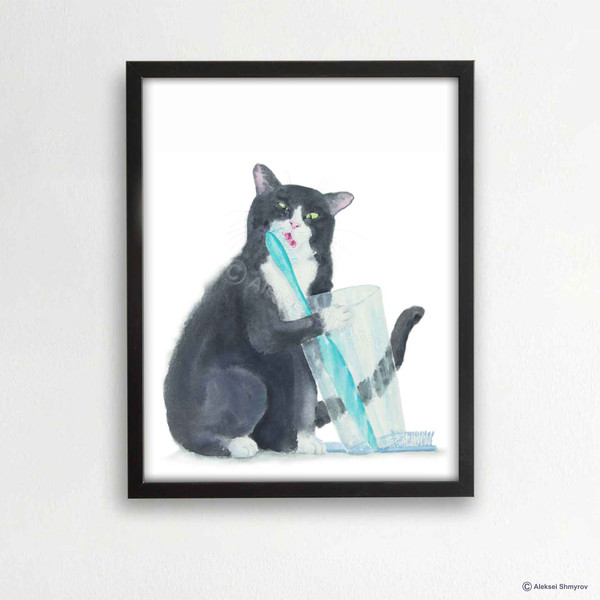 Tuxedo Cat Print Cat Decor Cat Art Home Wall-79-1.jpg