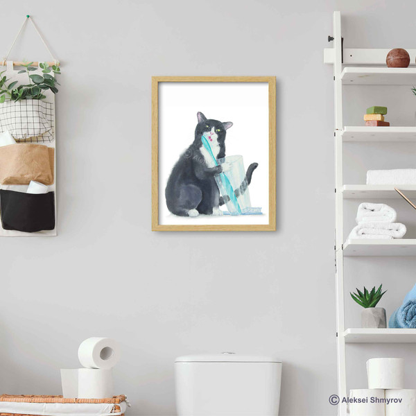 Tuxedo Cat Print Cat Decor Cat Art Home Wall-81.jpg