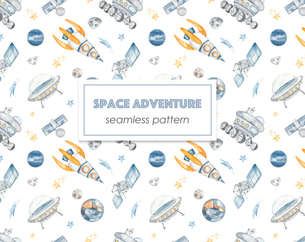 5 Space adventure watercolor seamless pattern копия.jpg