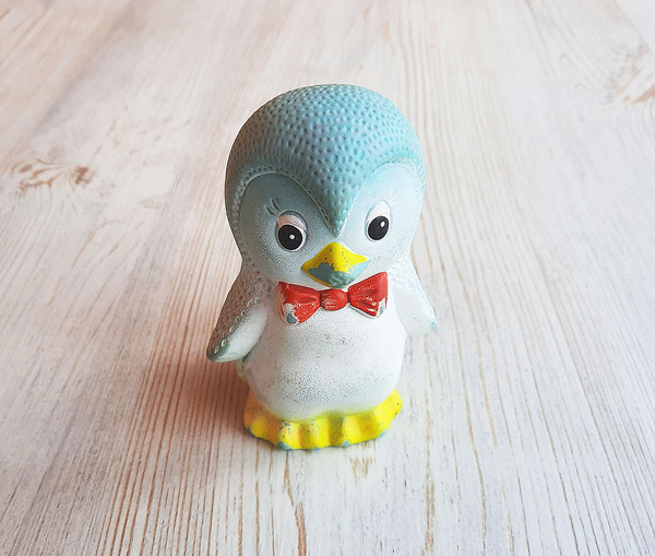 penguin rubber toy