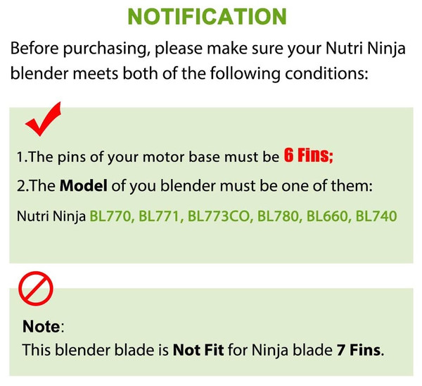 1 Pc 6 Female Fins Blender Blade Extractor 431KKU480 Replace - Inspire  Uplift