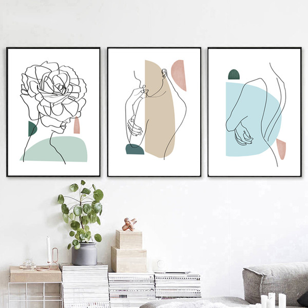 set of 3 posters for download, female, one line 3
