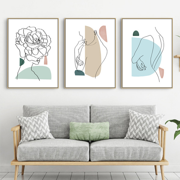 set of 3 posters for download, female, one line