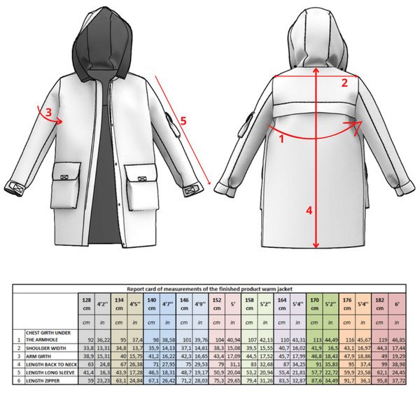 Boys warm jacket patterns Teen puffer coat medium length - Inspire Uplift