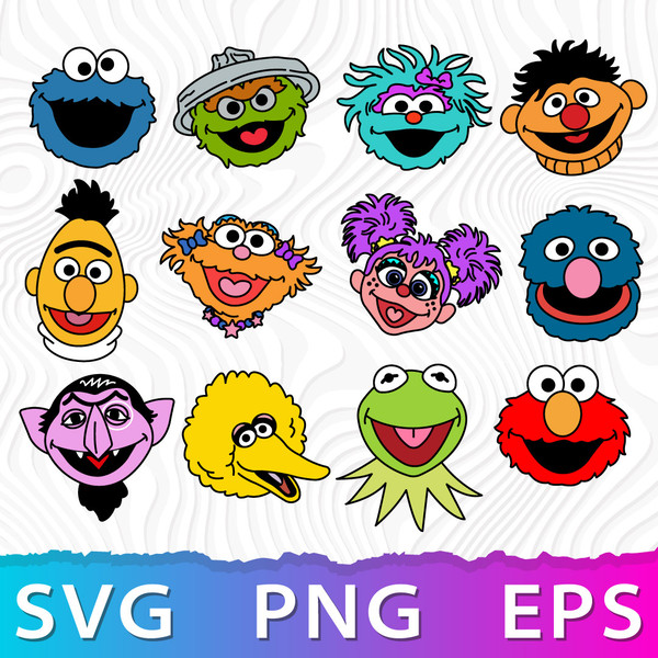 Sesame Street Characters Layered SVG - Inspire Uplift