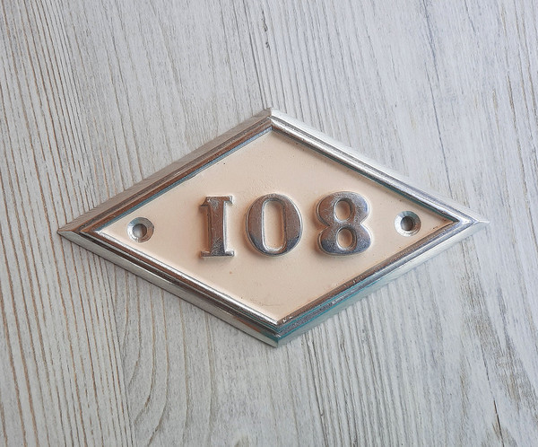 108 number sign vintage