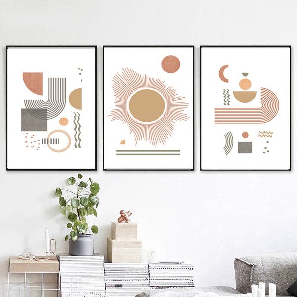 Three abstract Scandinavian style posters can be downloaded 3