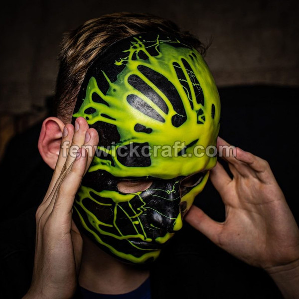 black conceptual mask terrifying maniac
