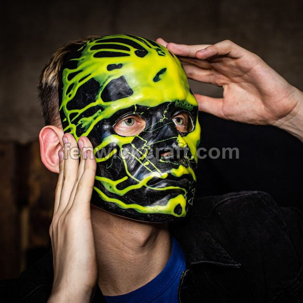 black conceptual mask terrifying maniac