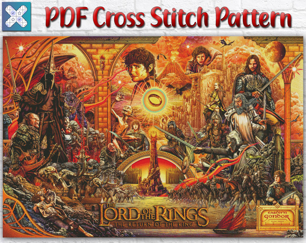 LOTR the Fellowship of the Ring Cross Stitch Pattern Pdf 
