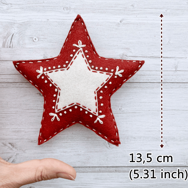 Printable Embroidered Felt Star Ornament Tutorial PDF Pattern - Super Mom -  No Cape!