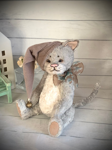 Teddy cat-Teddy kitten-cute kitten-cat collection toy-antique plush cat-handmade cat-vintage toy-collection cat 3