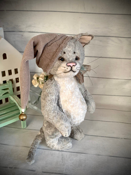 Teddy cat-Teddy kitten-cute kitten-cat collection toy-antique plush cat-handmade cat-vintage toy-collection cat 5