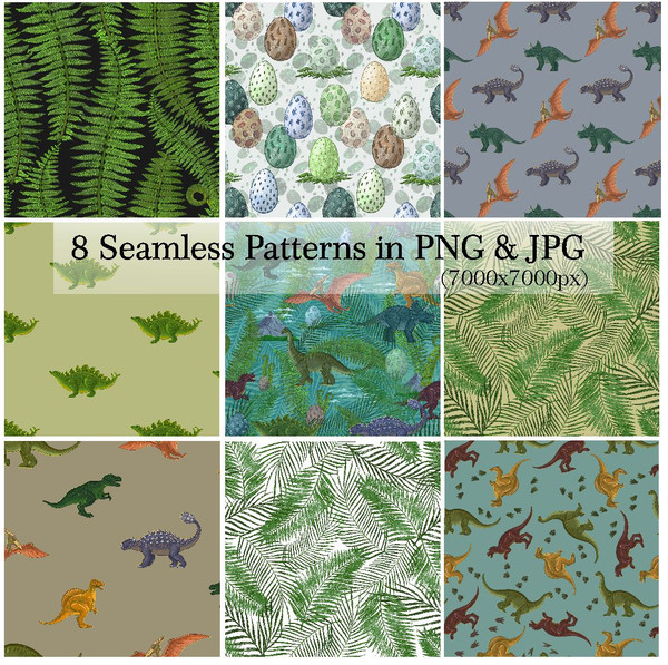 Dinosaurs-Set-PNG-Seamless-Pattern