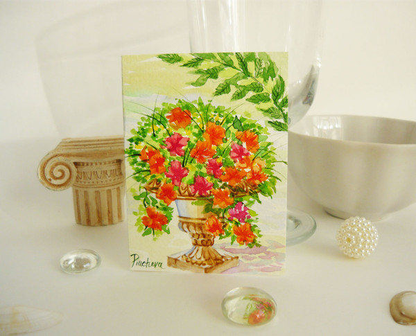 Vase with the Flowers ACEO, Watercolor 01.JPG