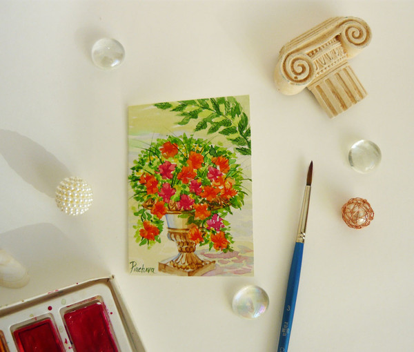 Vase with the Flowers ACEO, Watercolor 06.JPG