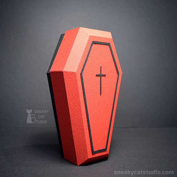 Paper Coffin box for Halloween vertical
