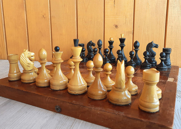 small antique russian chess 1950s