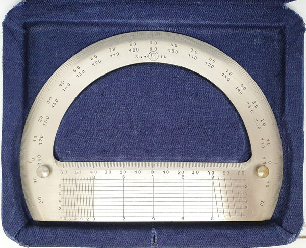 1 Vintage USSR Drawing PROTRACTOR Professional Engineering Architect Drafting Accessories 1956.jpg