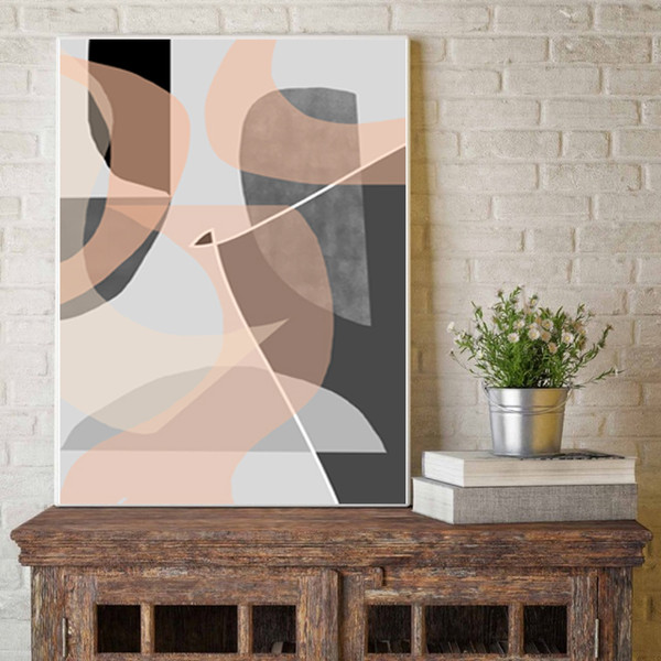 three modern abstract posters in gray tones that can be downloaded and hung on the wall 1a