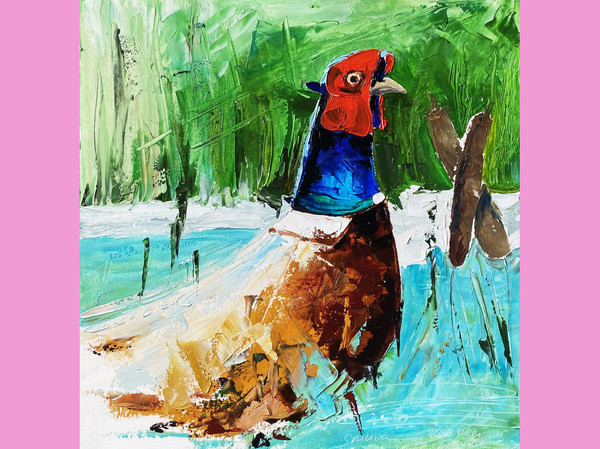 pheasant oil painting bird original art  -19.jpg